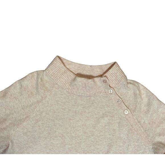 Talbots Plus Mock Neck Sweater Women 1x Heathered Pale Pink Tunic Cozy Comfy - Picture 2 of 5